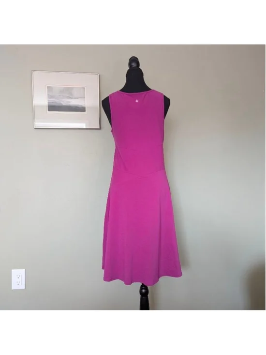 prAna Amelie Dress V-Neck Midi Magenta M Athleisure Performance Wear - Picture 7 of 11